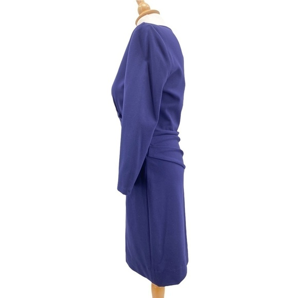 Diane Von Furstenburg Leora Stretch-Crepe Dress Navy Women’s Size 6 - Picture 2 of 16